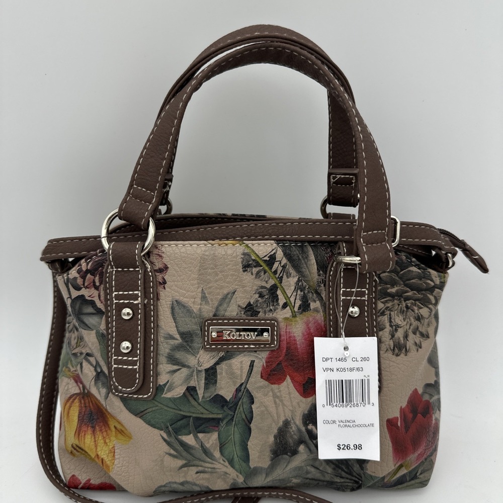 Koltov‎ Floral Shoulder Bag Purse or Crossbody Purse Adjustable Strap 11x7 NWT